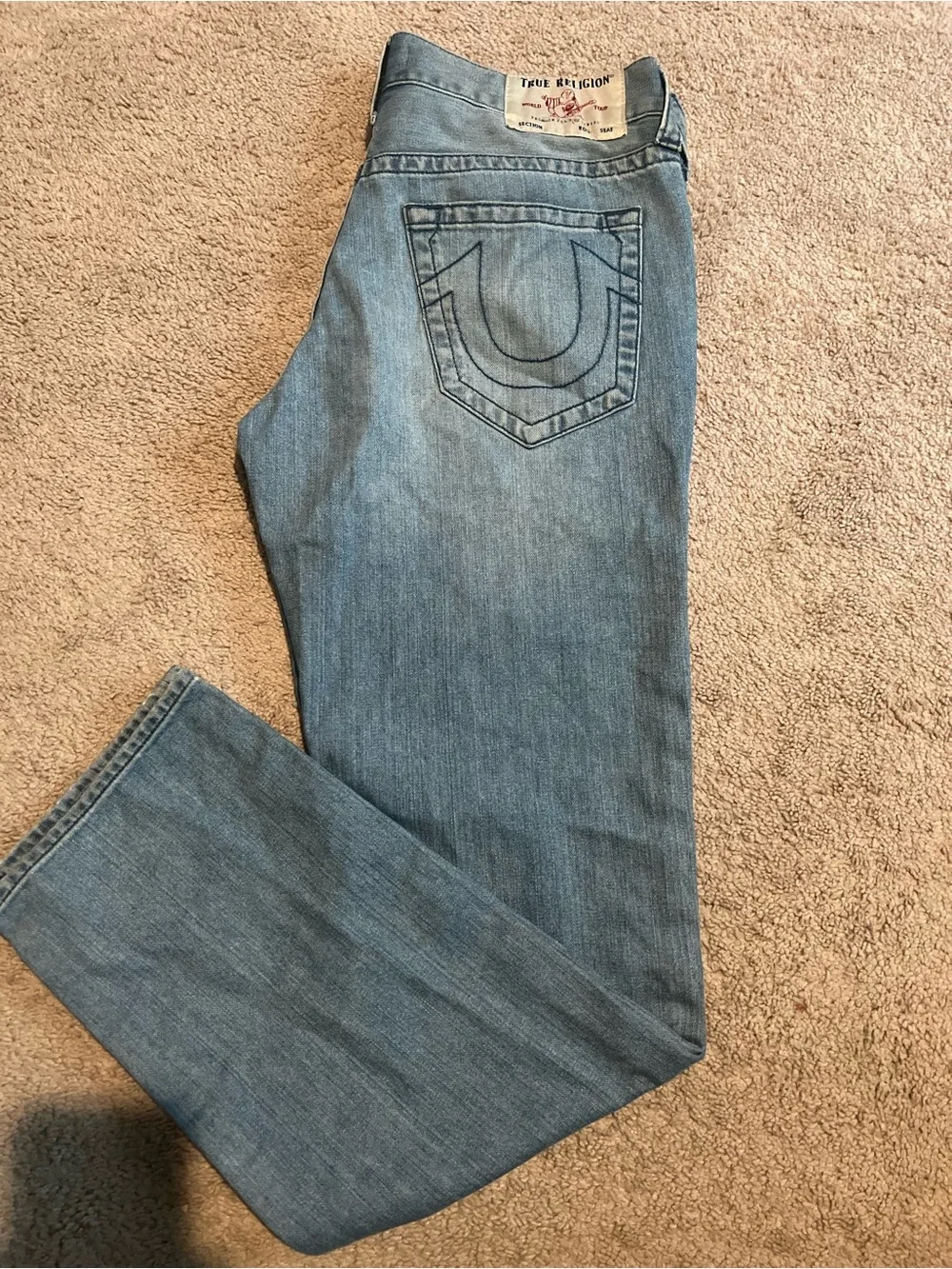 True Religion Men's Medium Blue Straight Leg Jeans